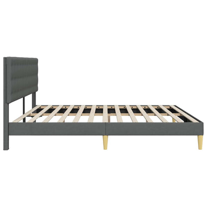 Bedframe met hoofdeinde Donkergrijs 180 x 200 cm Stof