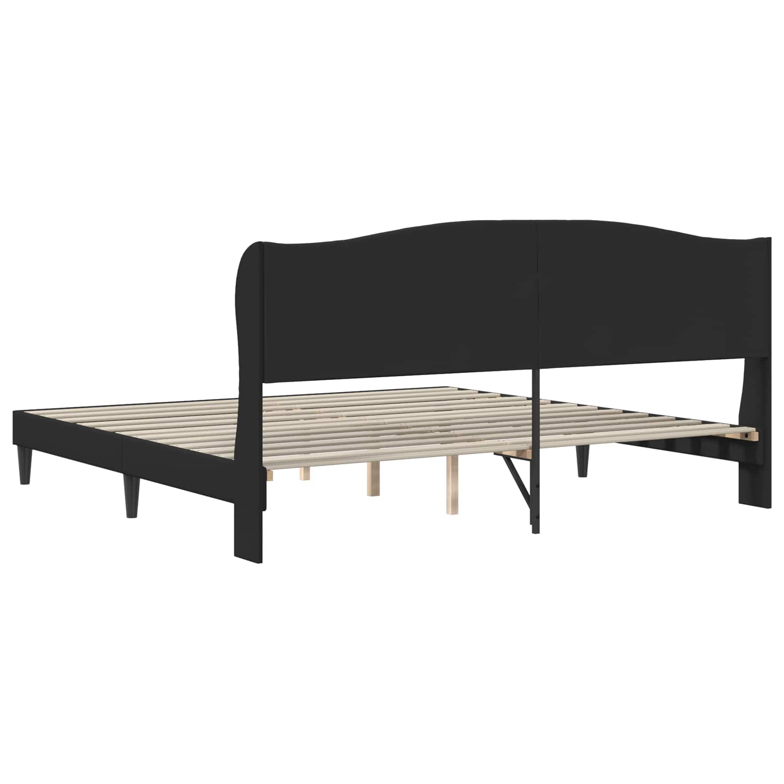 Bedframe met hoofdeinde Zwart 180 x 200 cm Kunstleer