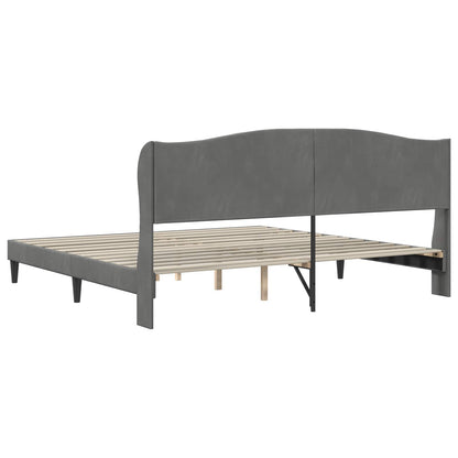 Bedframe met hoofdeinde Donkergrijs 180 x 200 cm Fluweel
