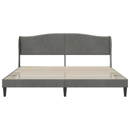 Bedframe met hoofdeinde Donkergrijs 180 x 200 cm Fluweel