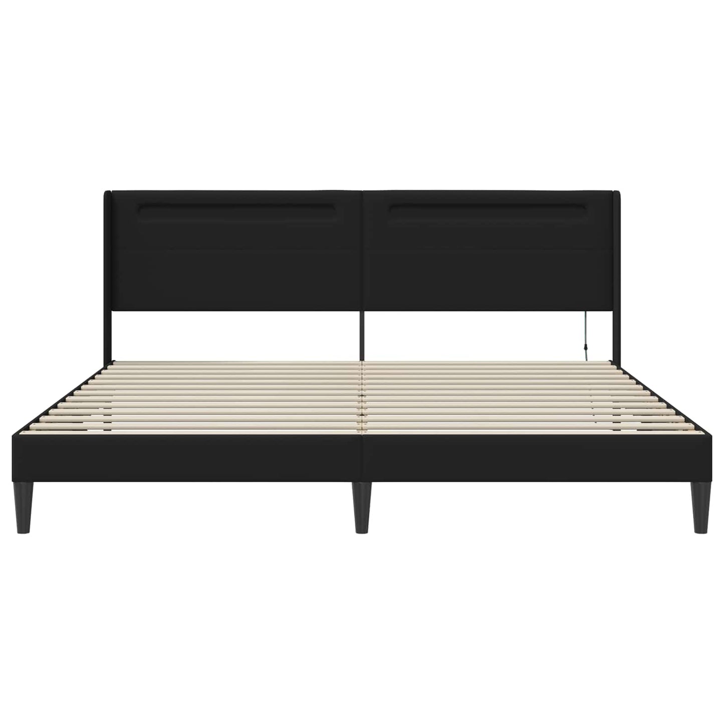 Bedframe met LED-stripverlichting Zwart 180 x 200 cm Kunstleer