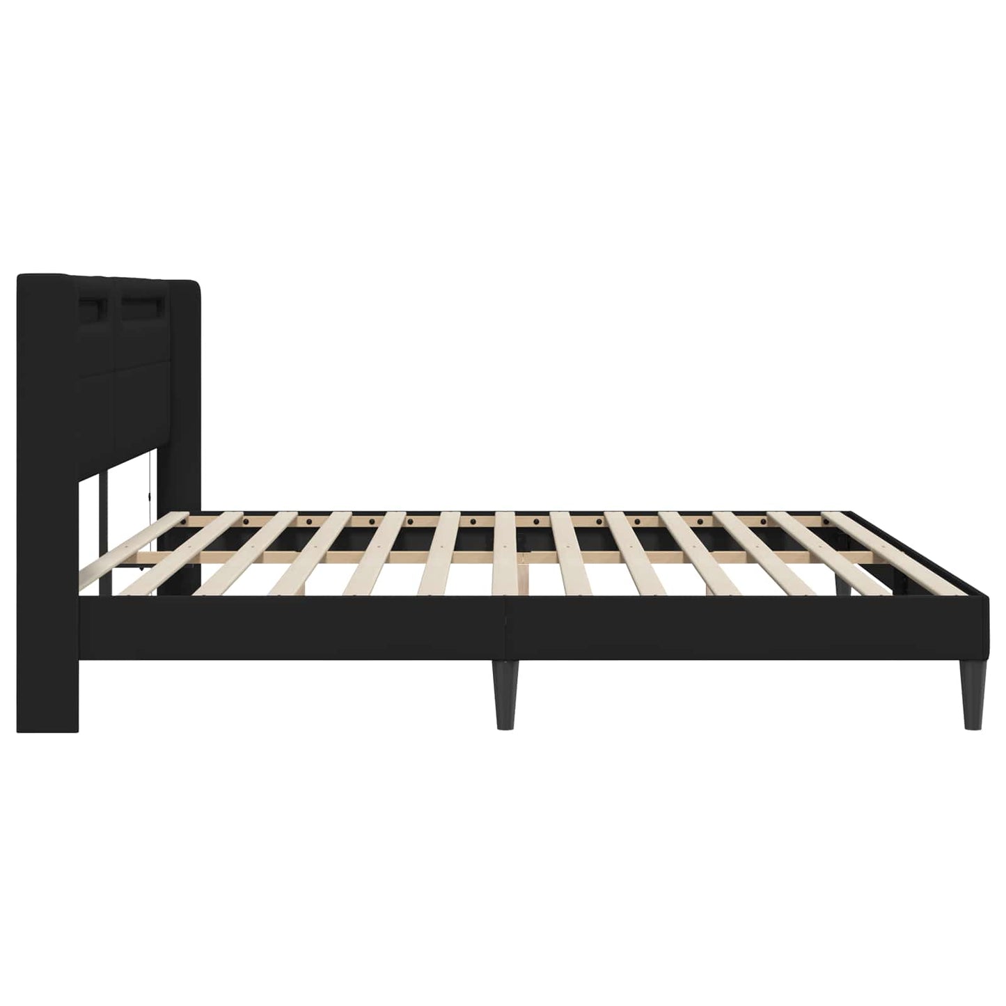 Bedframe met LED-stripverlichting Zwart 180 x 200 cm Kunstleer