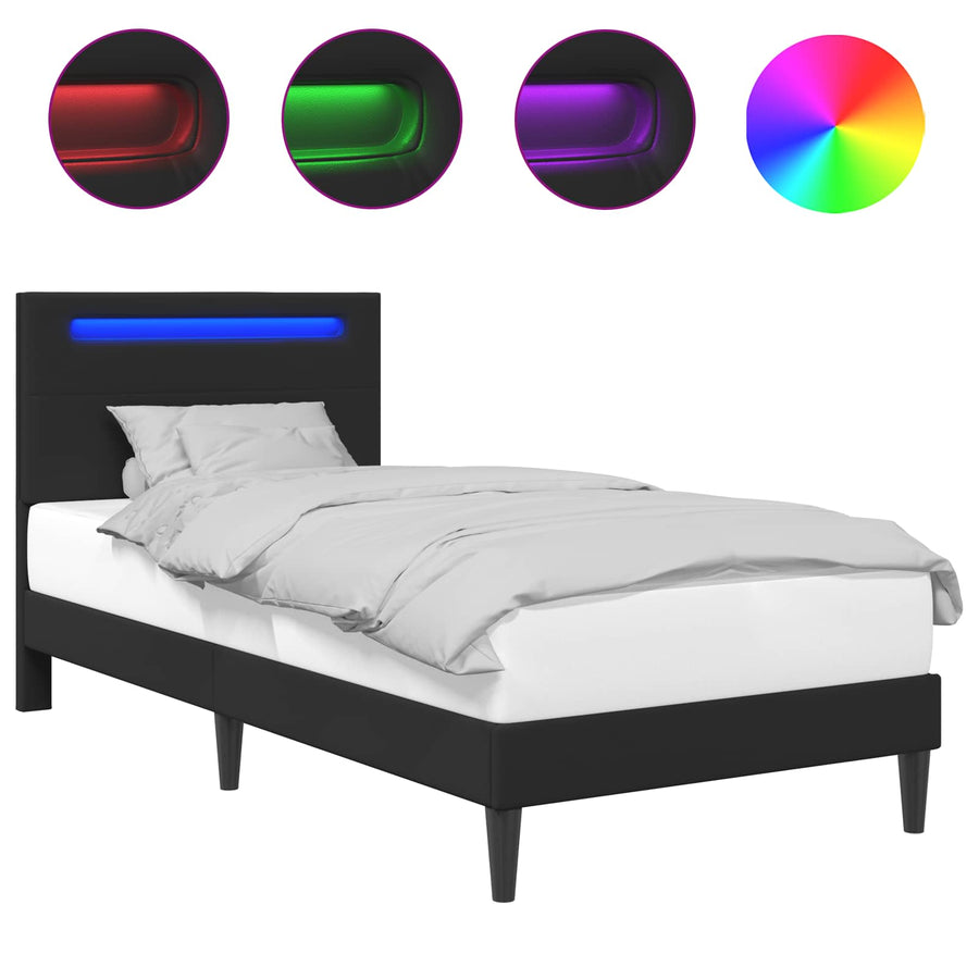 Bedframe Zwart 90 x 190 cm Kunstleer