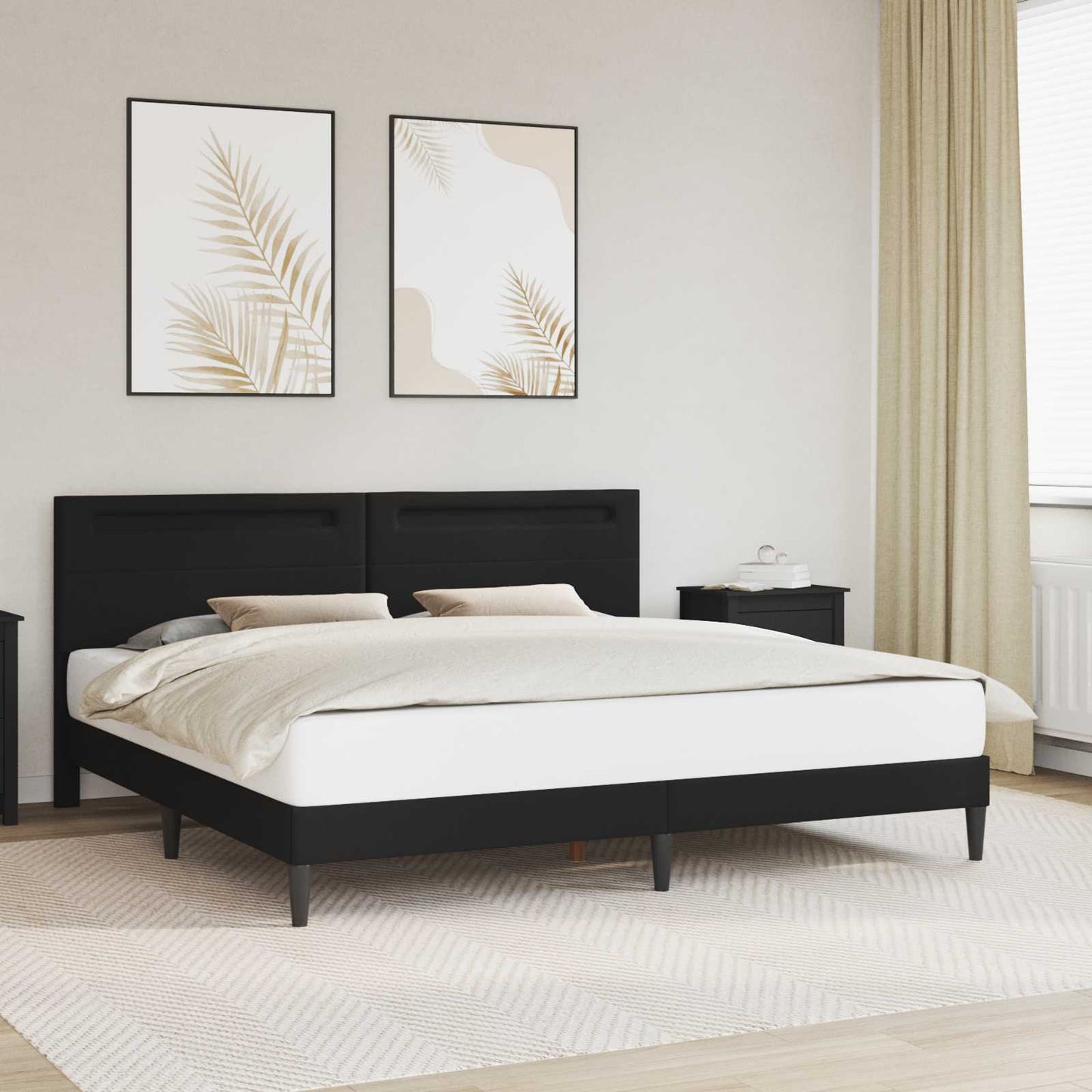 Bedframe Zwart 180 x 200 cm Kunstleer
