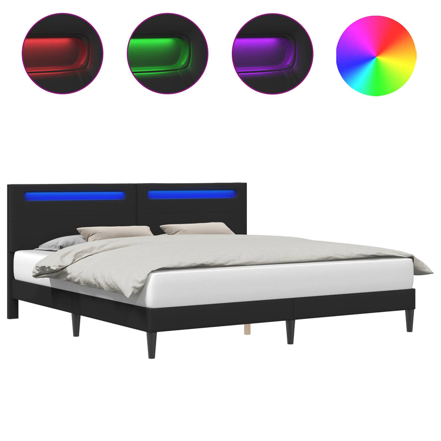Bedframe Zwart 180 x 200 cm Kunstleer