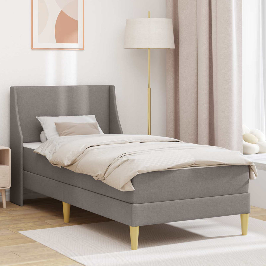 Bedframe met matras met hoofdeinde Taupe 80x 200 cm Polyester
