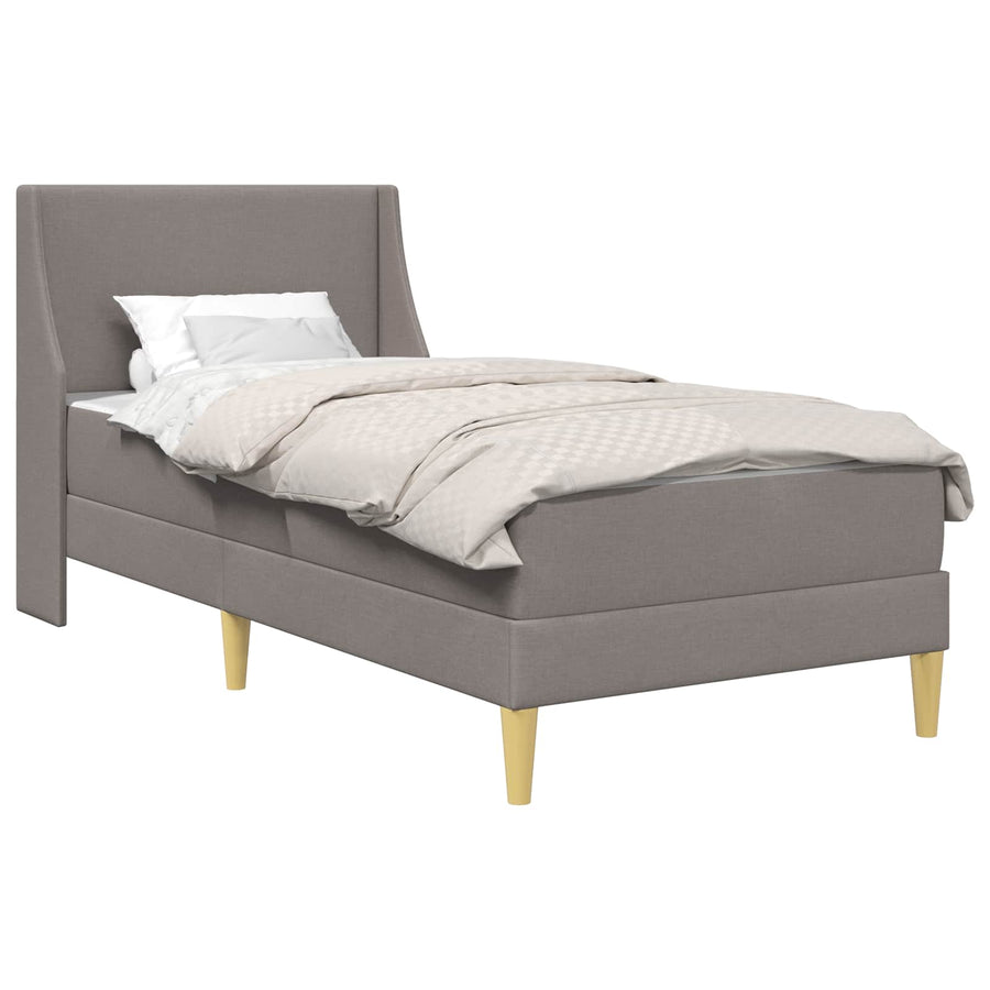 Bedframe met matras met hoofdeinde Taupe 80x 200 cm Polyester