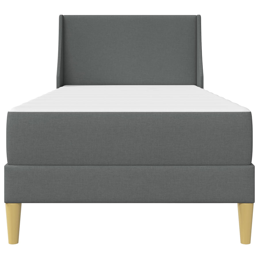 Bedframe met matras met hoofdeinde Grijs 90 x 190 cm Polyester