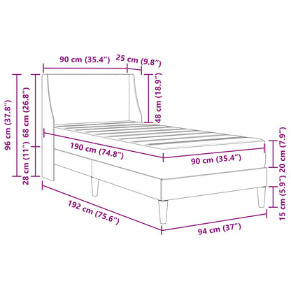 Bedframe met matras met hoofdeinde Polyester