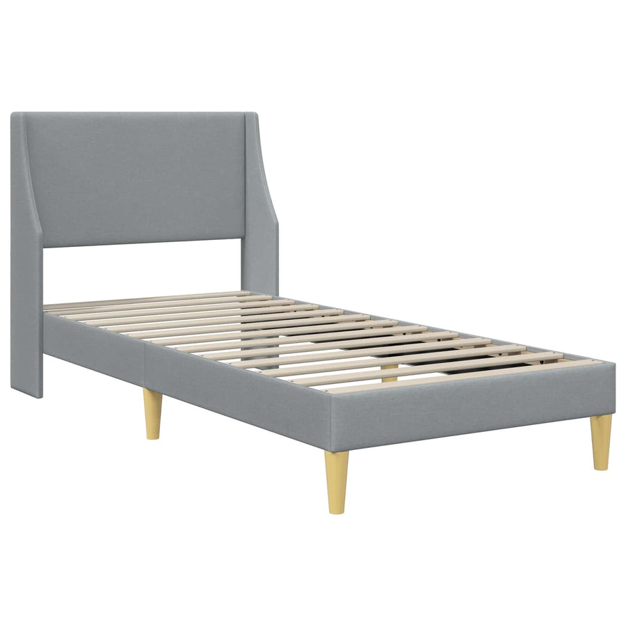 Bedframe met matras Wandgemonteerd Lichtgrijs 90 x 200 cm Stof