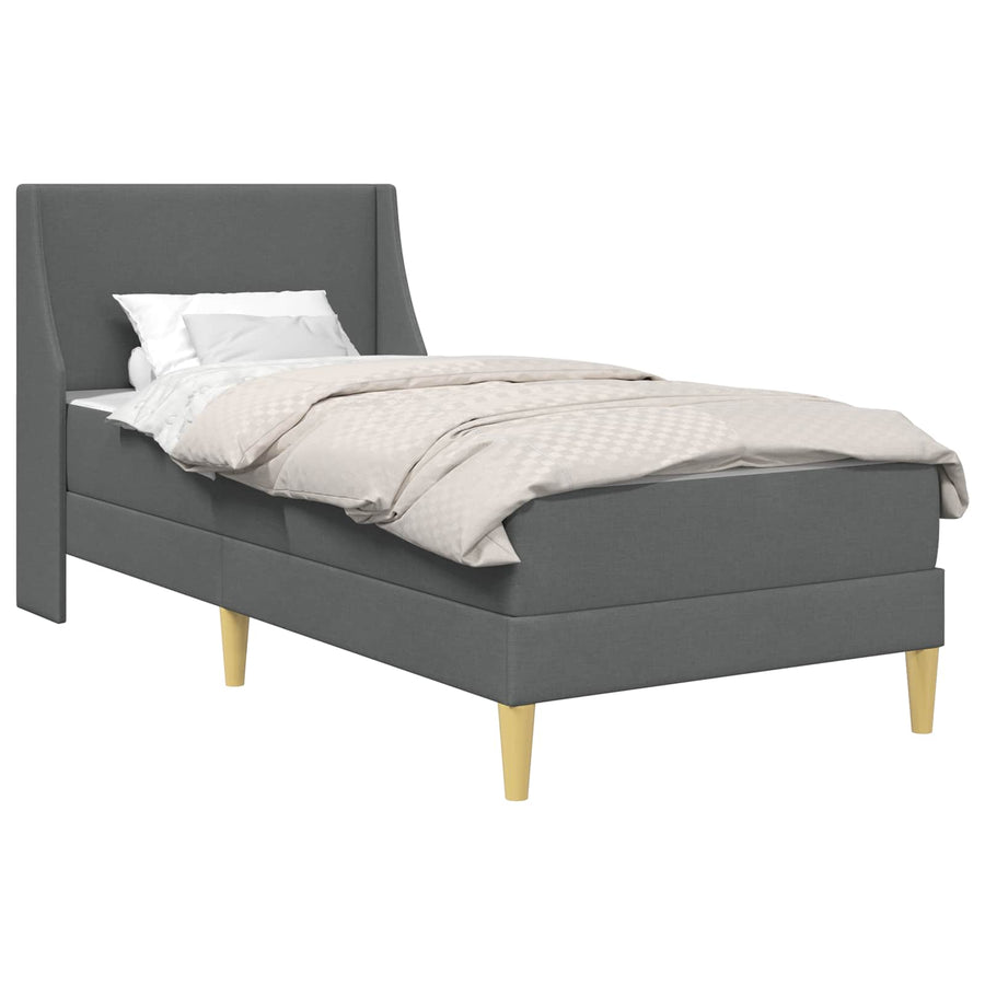 Bedframe met matras Wandgemonteerd Donkergrijs 90 x 200 cm Stof