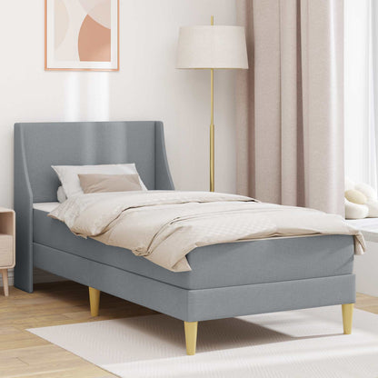 Bedframe met matras Wandgemonteerd Lichtgrijs 100 x 200 cm Stof