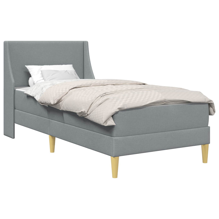 Bedframe met matras Wandgemonteerd Lichtgrijs 100 x 200 cm Stof