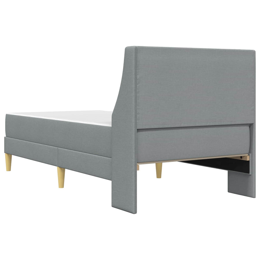 Bedframe met matras Wandgemonteerd Lichtgrijs 100 x 200 cm Stof
