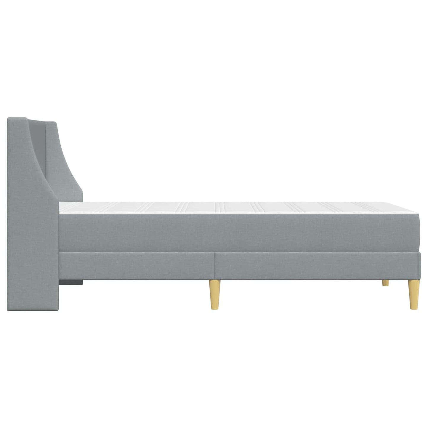 Bedframe met matras Wandgemonteerd Lichtgrijs 100 x 200 cm Stof