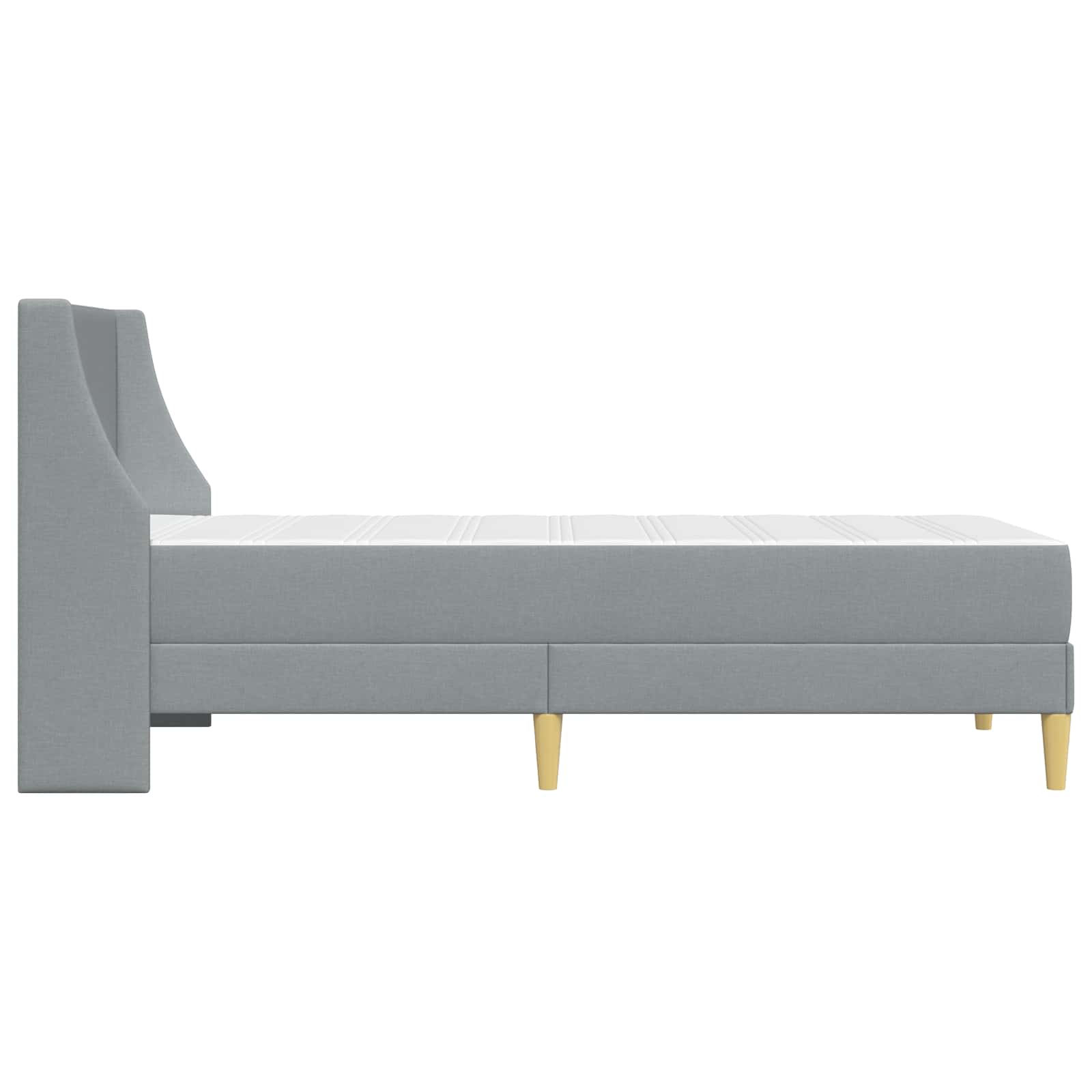 Bedframe met matras Wandgemonteerd Lichtgrijs 100 x 200 cm Stof