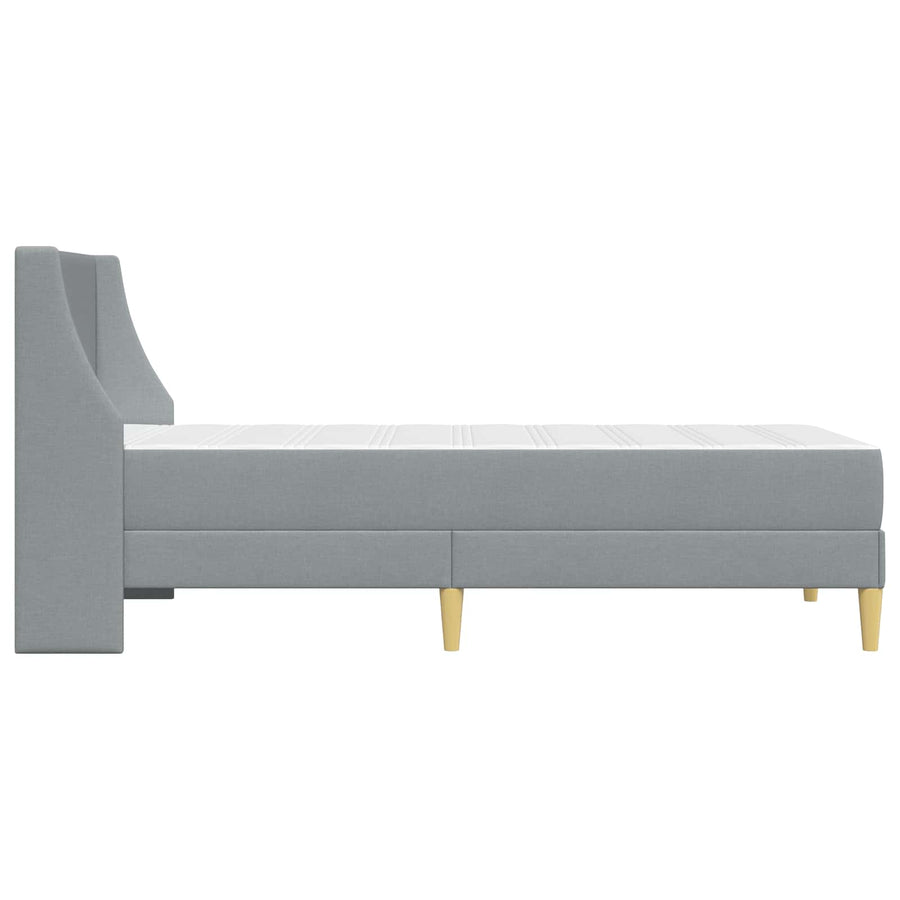 Bedframe met matras Wandgemonteerd Lichtgrijs 100 x 200 cm Stof