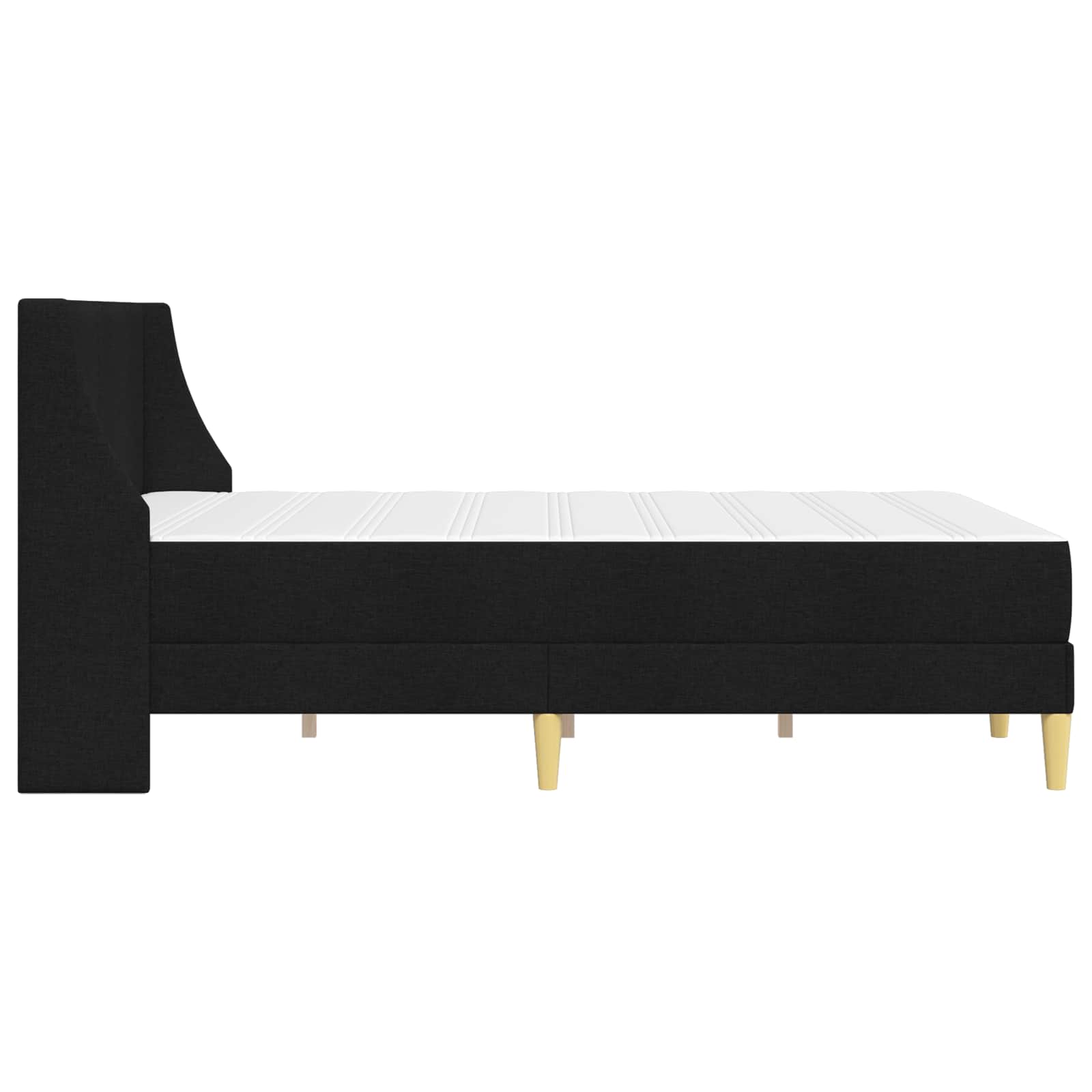 Bedframe met matras met hoofdeinde Zwart 120 x 190 cm Polyester