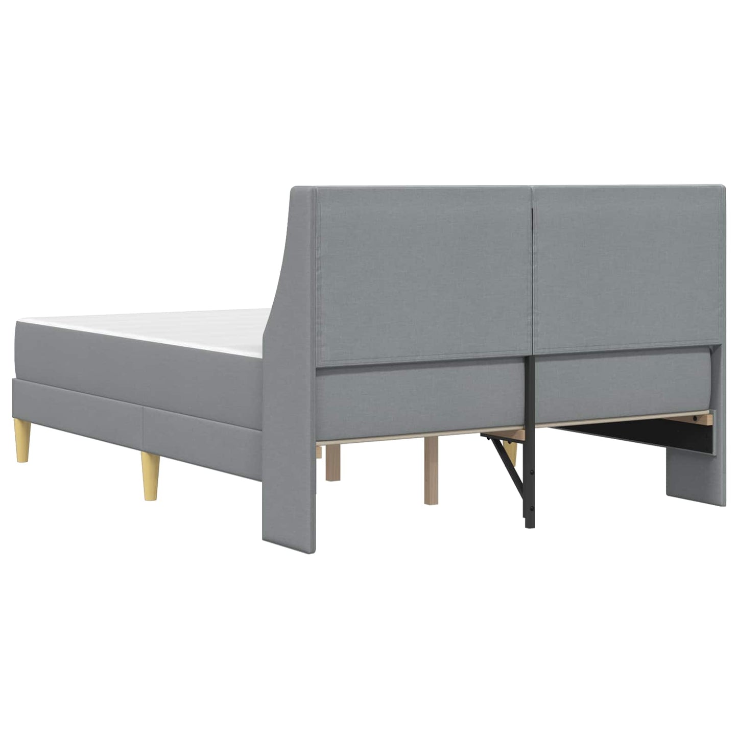 Bedframe met matras Lichtgrijs 140 x 200 cm Polyester