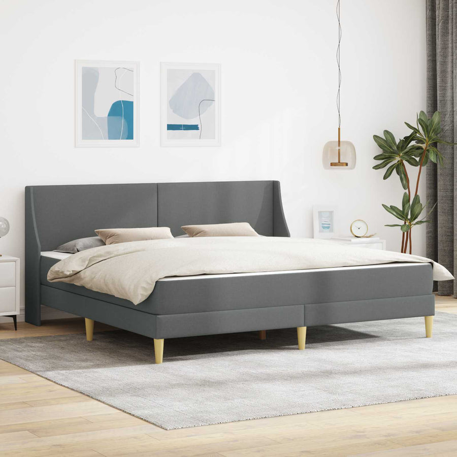 Bedframe met matras Donkergrijs 180 x 200 cm Polyester