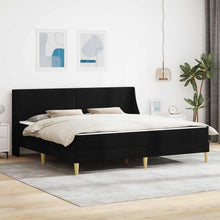 Bedframe met matras met hoofdeinde Zwart 180 x 200 cm Polyester