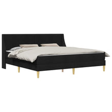 Bedframe met matras met hoofdeinde Zwart 180 x 200 cm Polyester