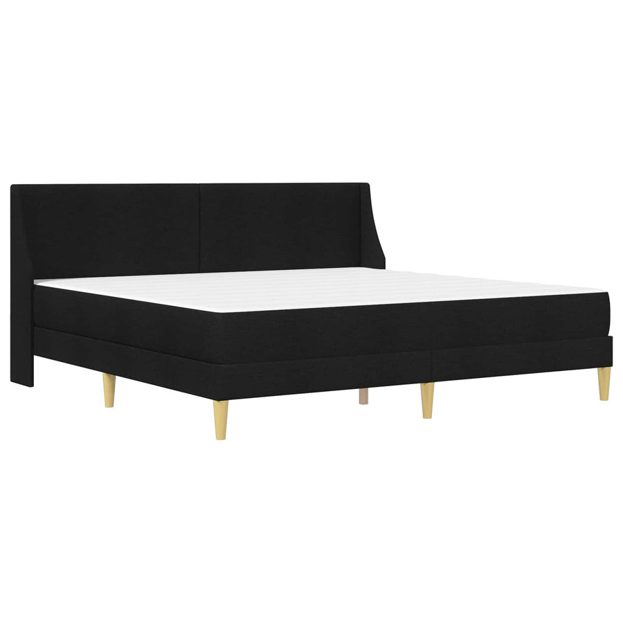 Bedframe met matras met hoofdeinde Zwart 180 x 200 cm Polyester