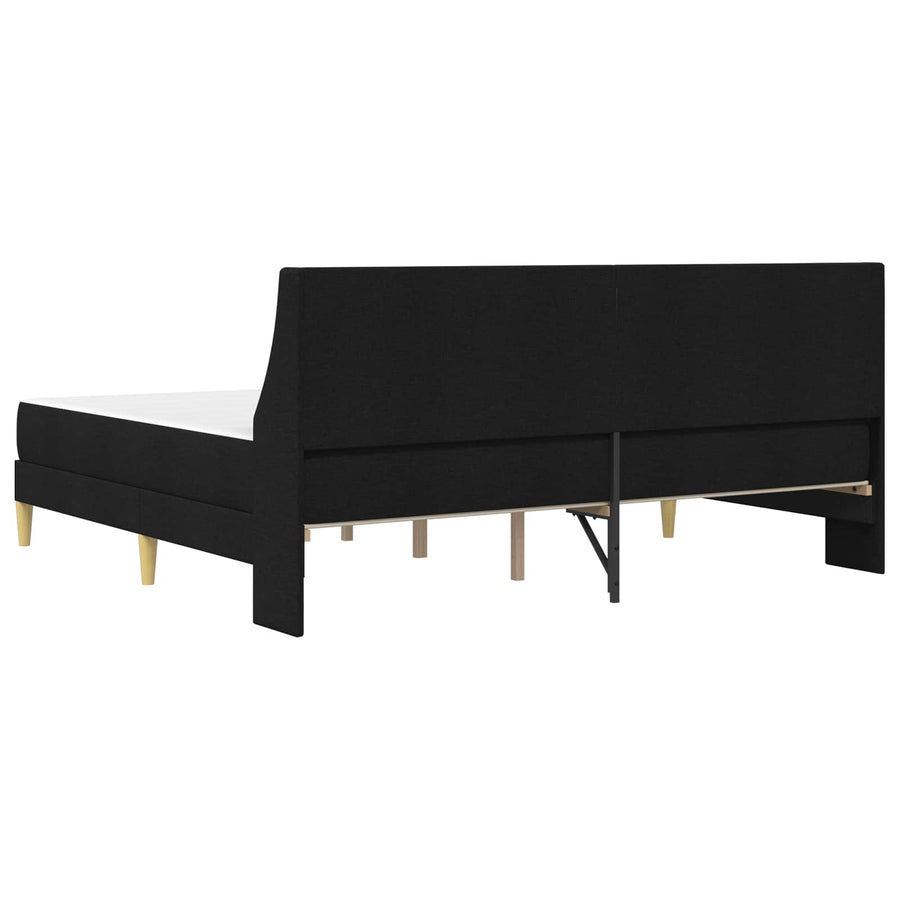 Bedframe met matras met hoofdeinde Zwart 180 x 200 cm Polyester