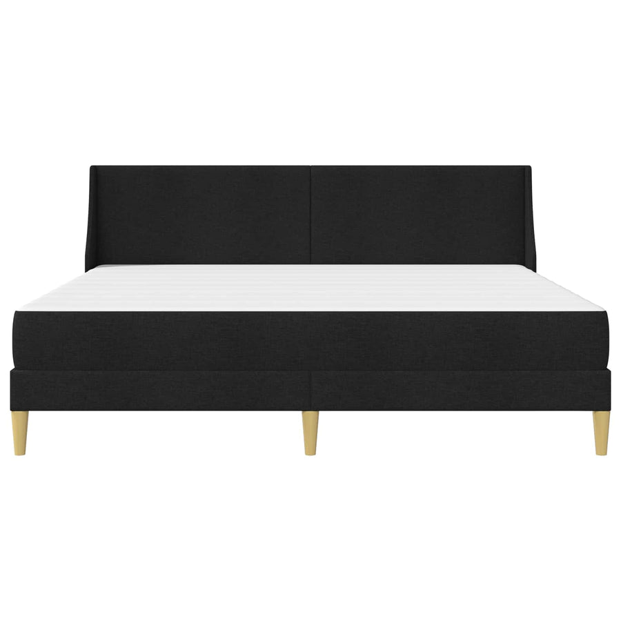 Bedframe met matras met hoofdeinde Zwart 180 x 200 cm Polyester