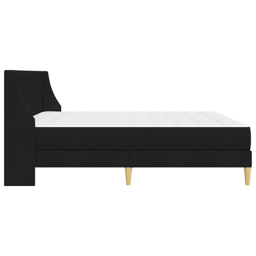 Bedframe met matras met hoofdeinde Zwart 180 x 200 cm Polyester