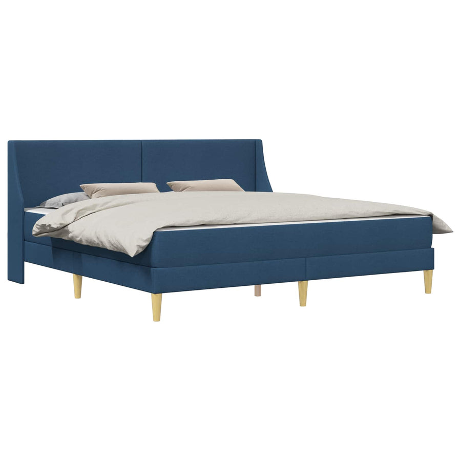 Bedframe met matras met hoofdeinde Blauw 180 x 200 cm Polyester