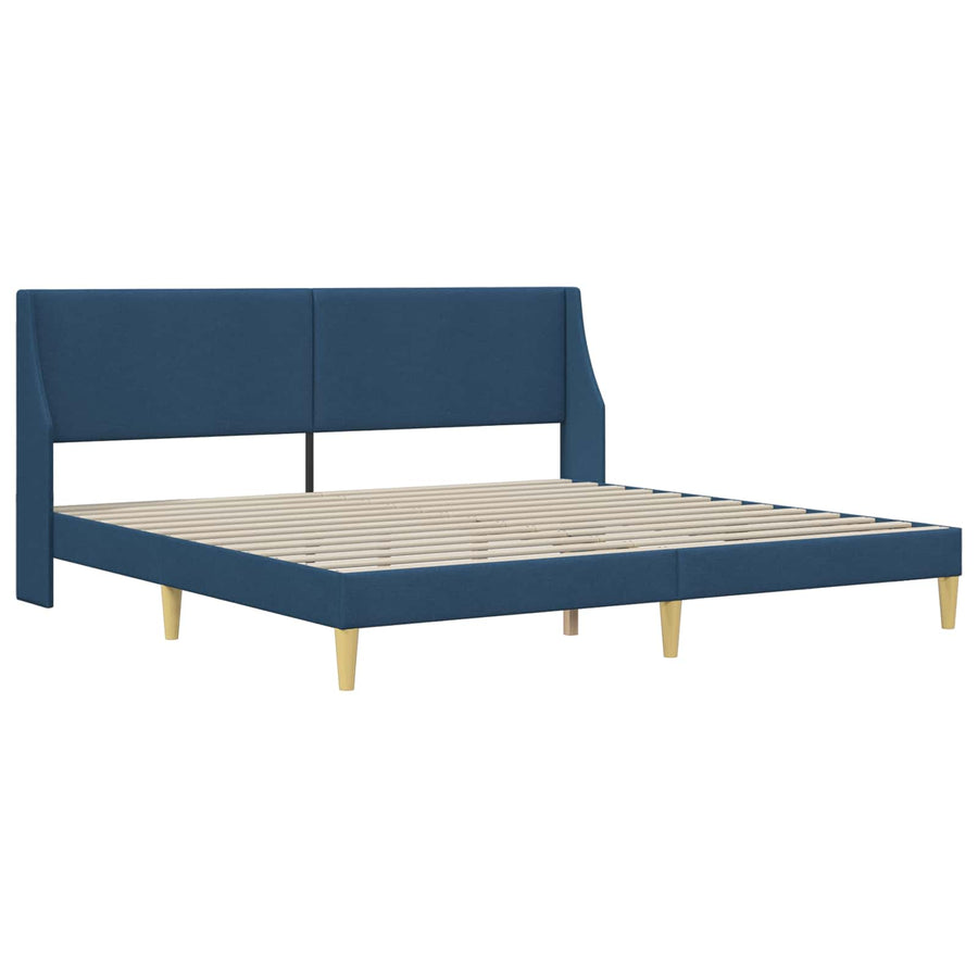 Bedframe met matras met hoofdeinde Blauw 180 x 200 cm Polyester