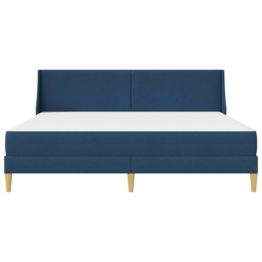 Bedframe met matras met hoofdeinde Blauw 180 x 200 cm Polyester