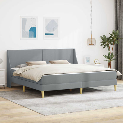 Bedframe met matras Lichtgrijs 200 x 200 cm Polyester
