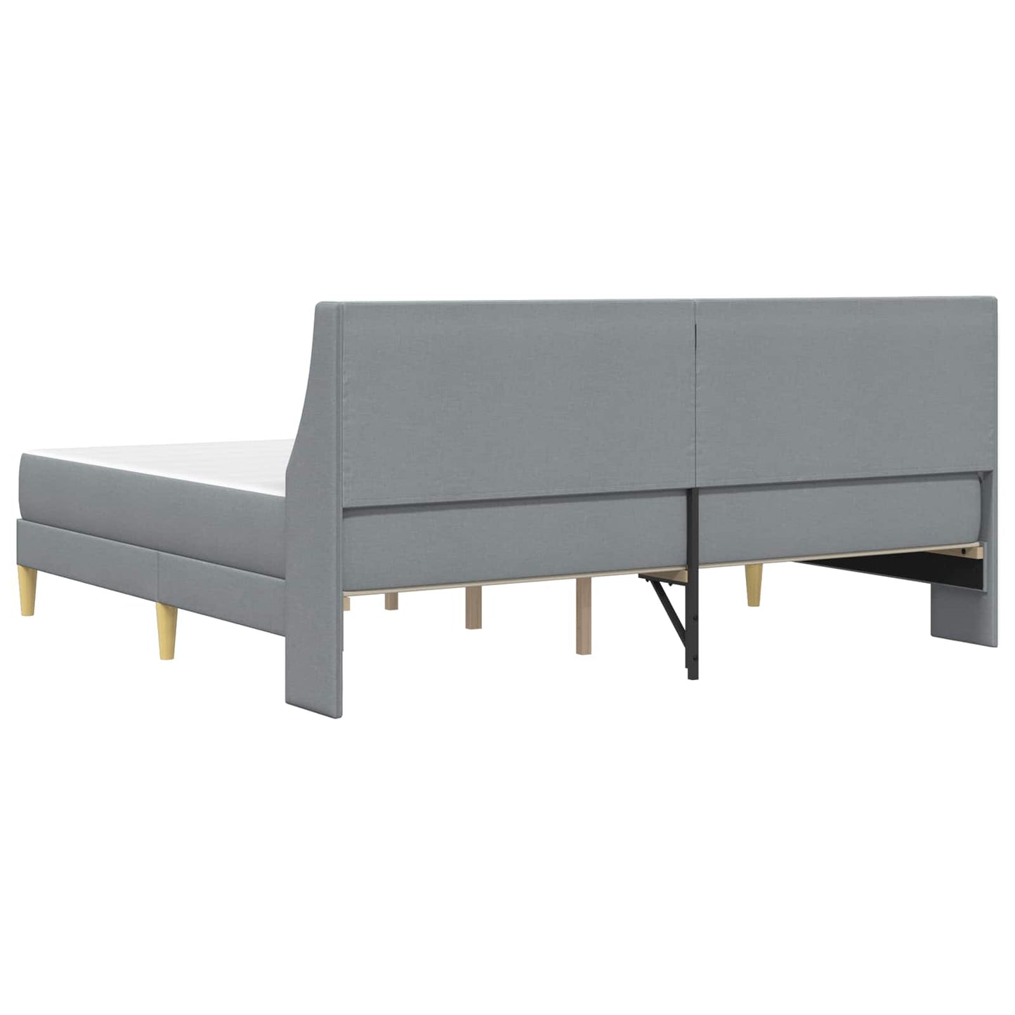 Bedframe met matras Lichtgrijs 200 x 200 cm Polyester