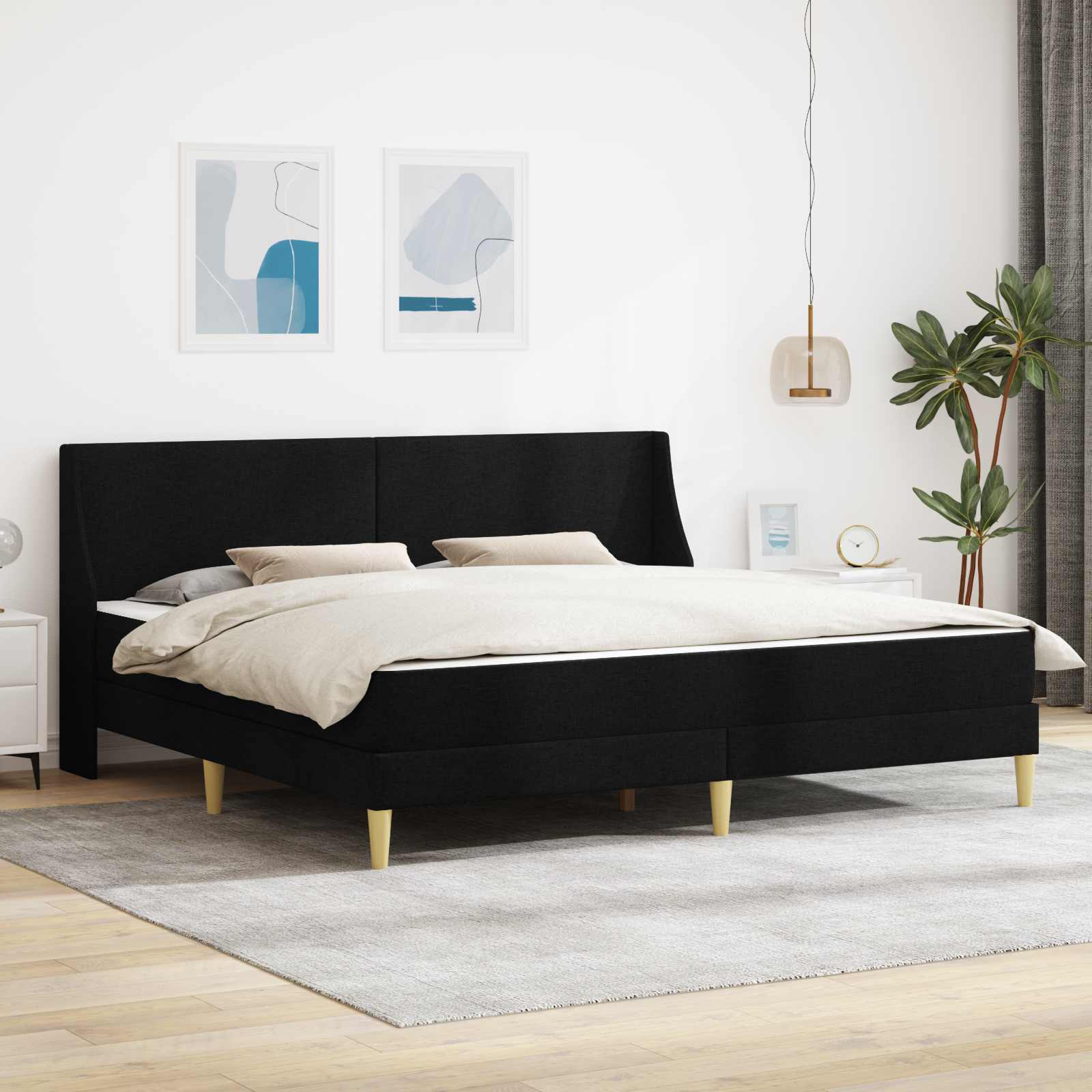 Bedframe met matras met hoofdeinde Polyester