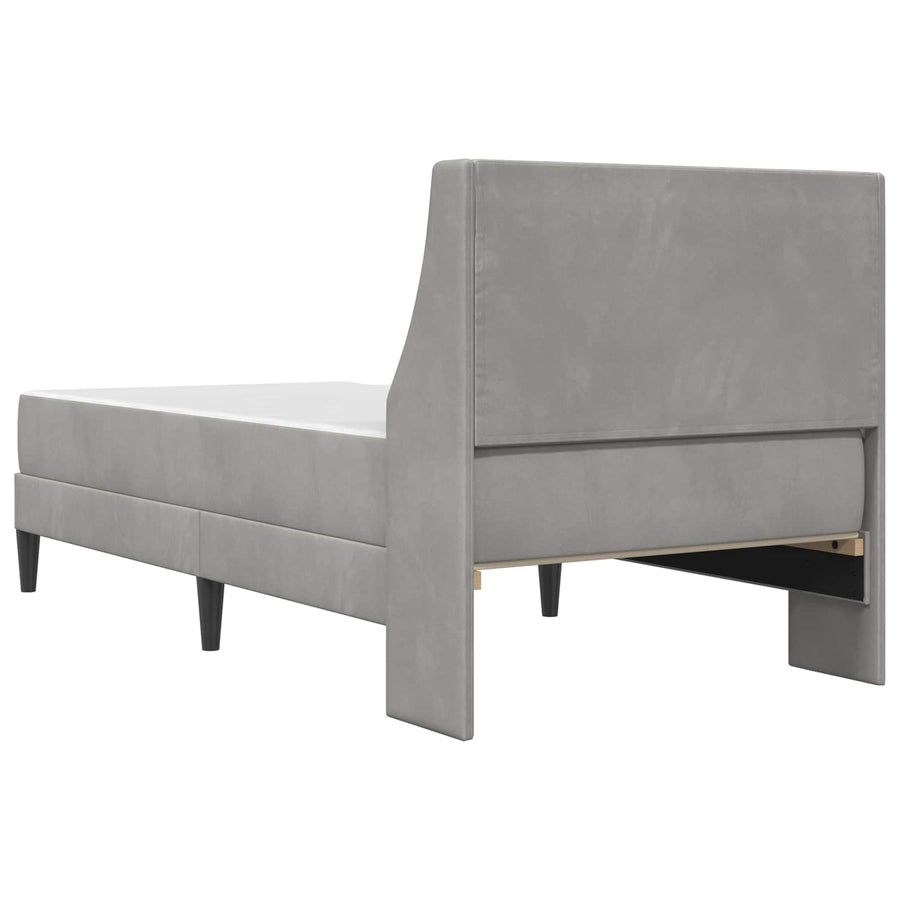 Bedframe met matras Wandgemonteerd 2 pcs Lichtgrijs Fluweel