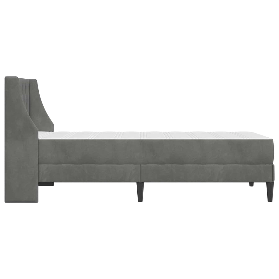 Bedframe met matras Wandgemonteerd 2 pcs Donkergrijs Fluweel