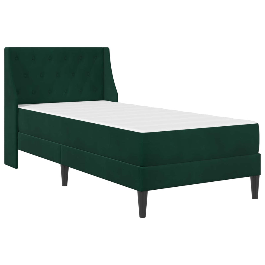Bedframe met matras Wandgemonteerd 2 pcs Donkergroen Fluweel