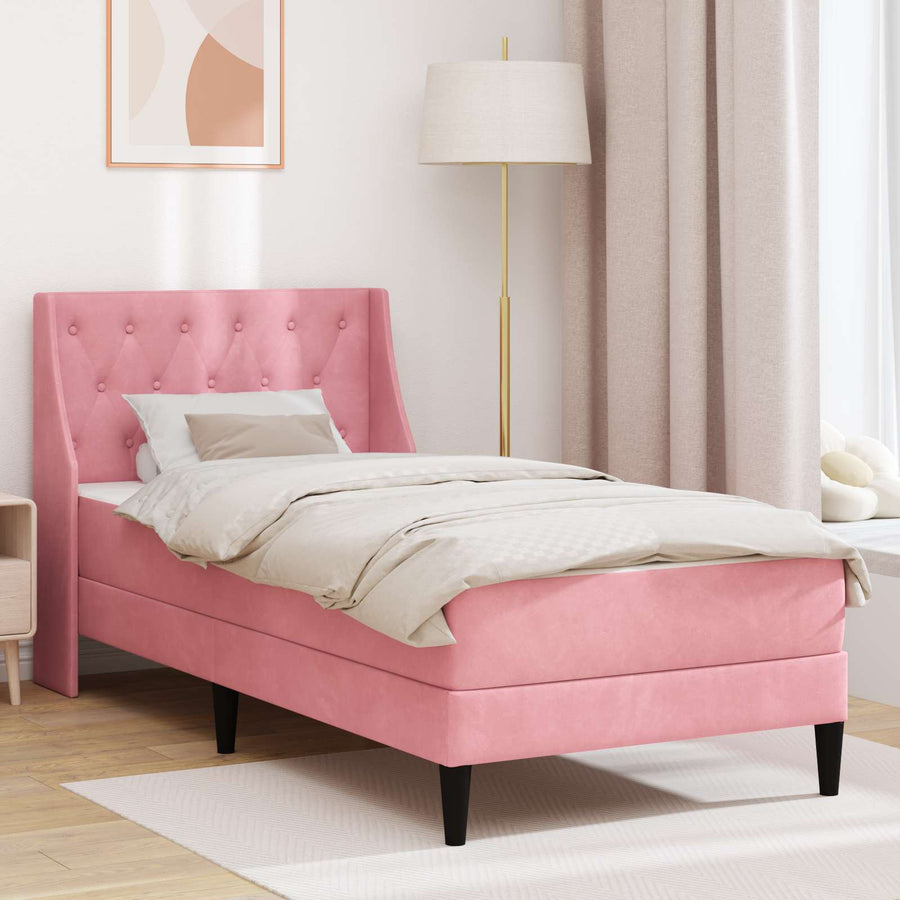 Bedframe met matras Wandgemonteerd 2 pcs Roze Fluweel