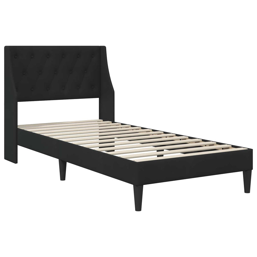 Bedframe met matras Wandgemonteerd 2 pcs Zwart Fluweel