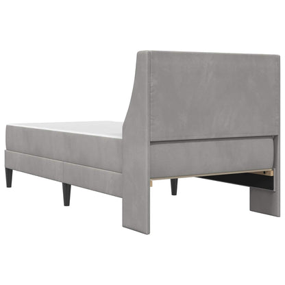Bedframe met matras Wandgemonteerd 2 pcs Lichtgrijs Fluweel