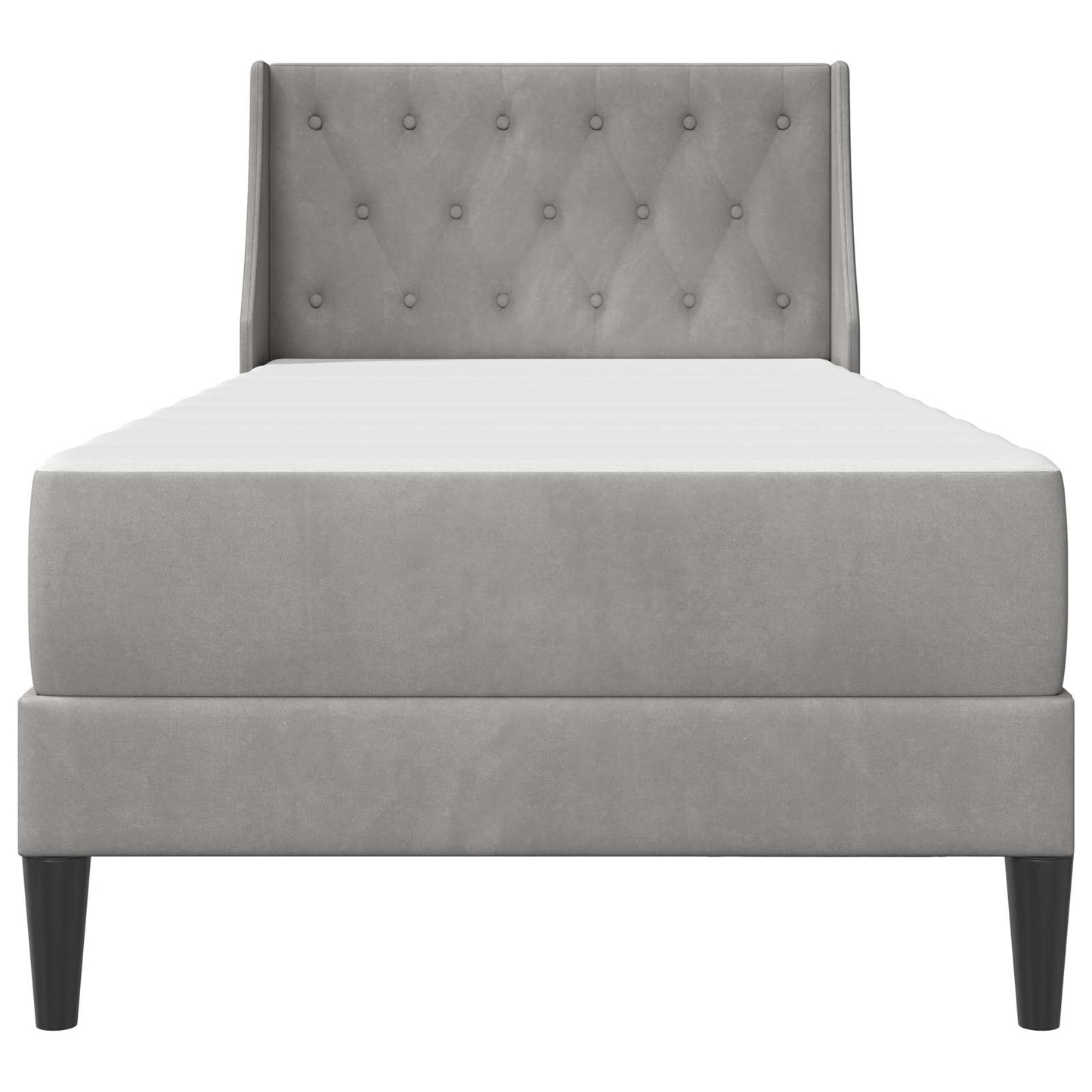 Bedframe met matras Wandgemonteerd 2 pcs Lichtgrijs Fluweel