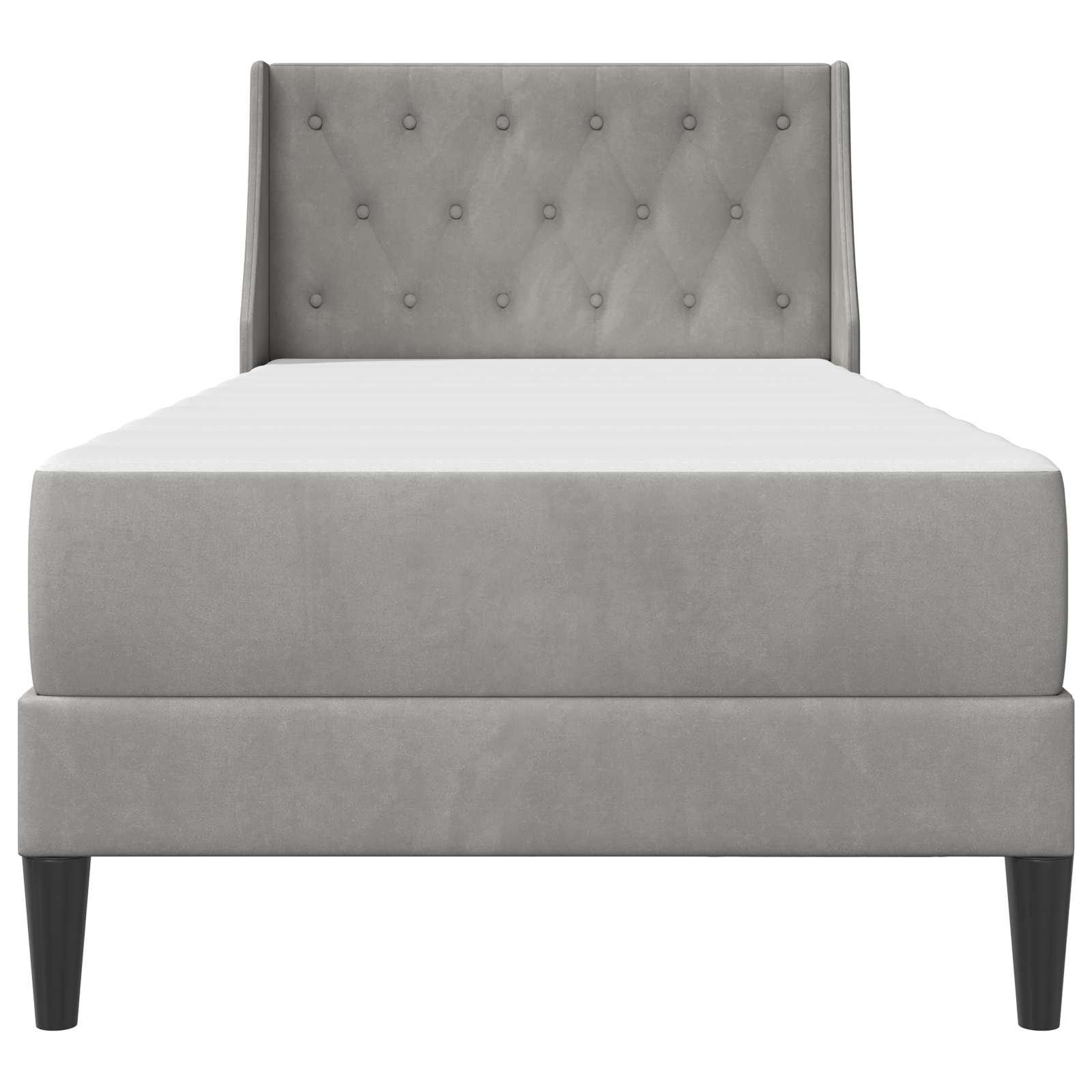 Bedframe met matras Wandgemonteerd 2 pcs Lichtgrijs Fluweel