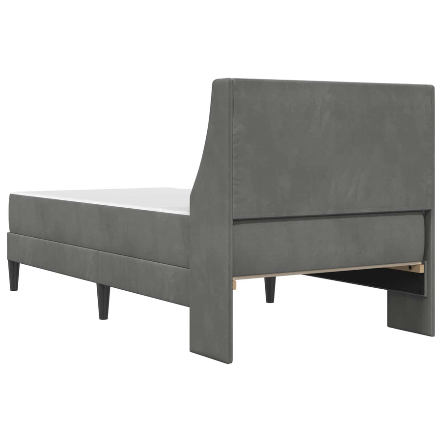 Bedframe met matras Donkergrijs 90 x 190 cm Fluweel