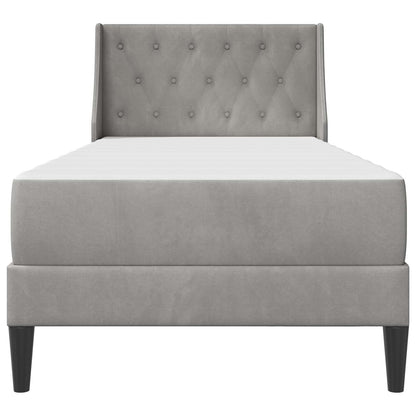 Bedframe met matras Wandgemonteerd 2 pcs Lichtgrijs Fluweel