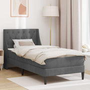 Bedframe met matras 202x94x96 cm donkergrijs fluweel