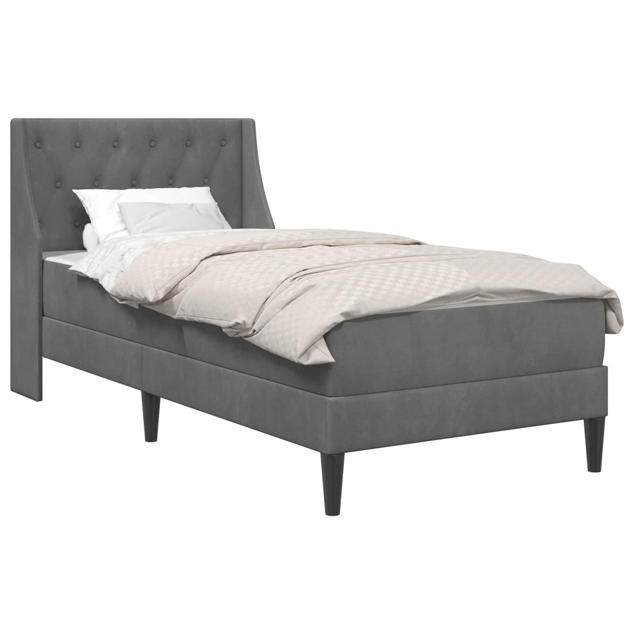 Bedframe met matras Wandgemonteerd 2 pcs Donkergrijs Fluweel