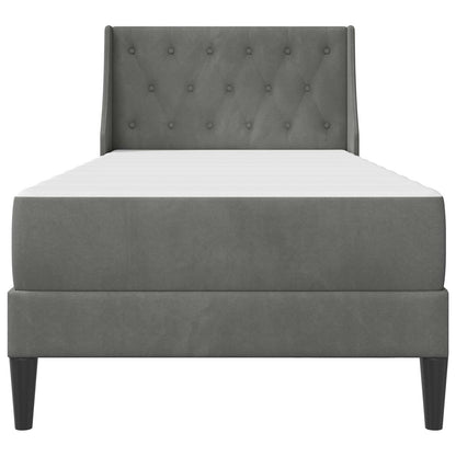 Bedframe met matras Wandgemonteerd 2 pcs Donkergrijs Fluweel