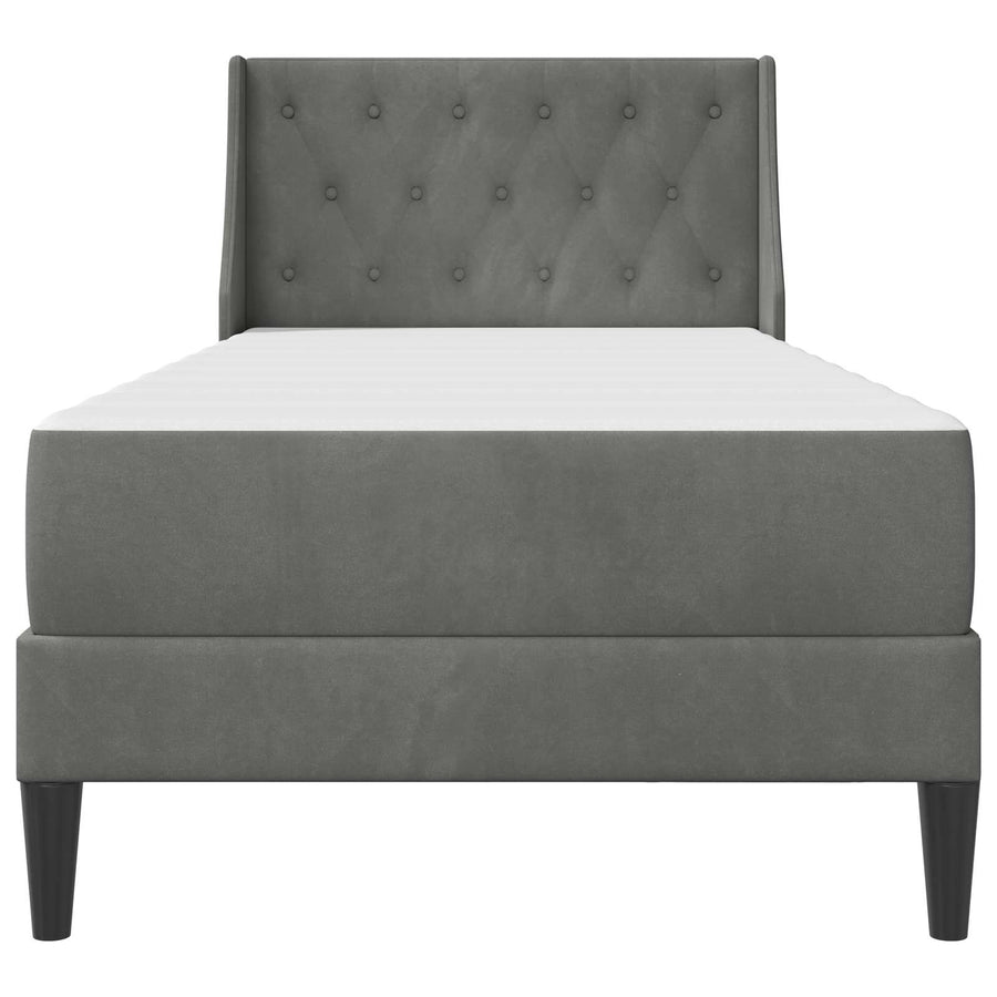 Bedframe met matras Wandgemonteerd 2 pcs Donkergrijs Fluweel